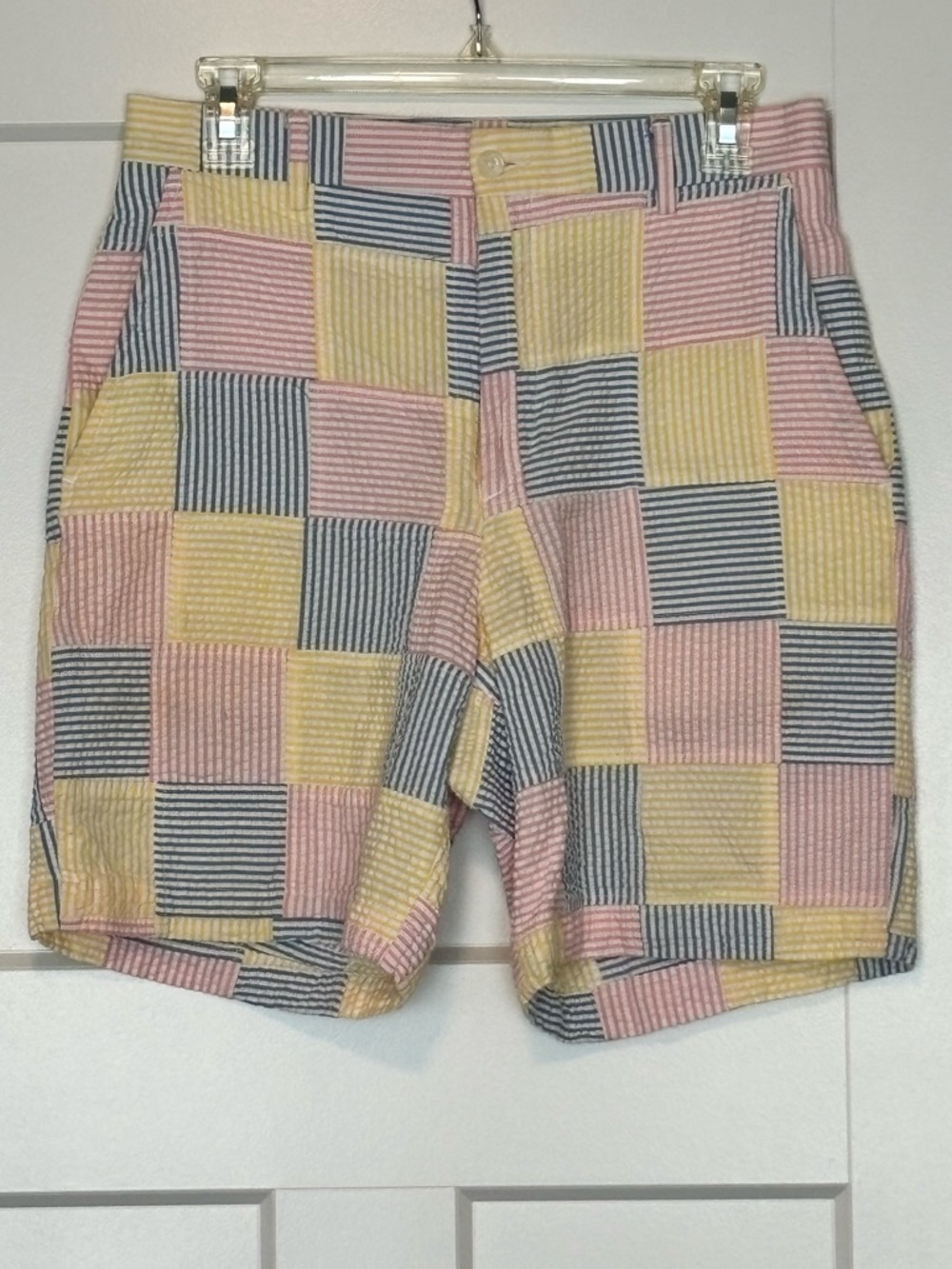 Berle Pastel Patchwork Seersucker Men’s Shorts